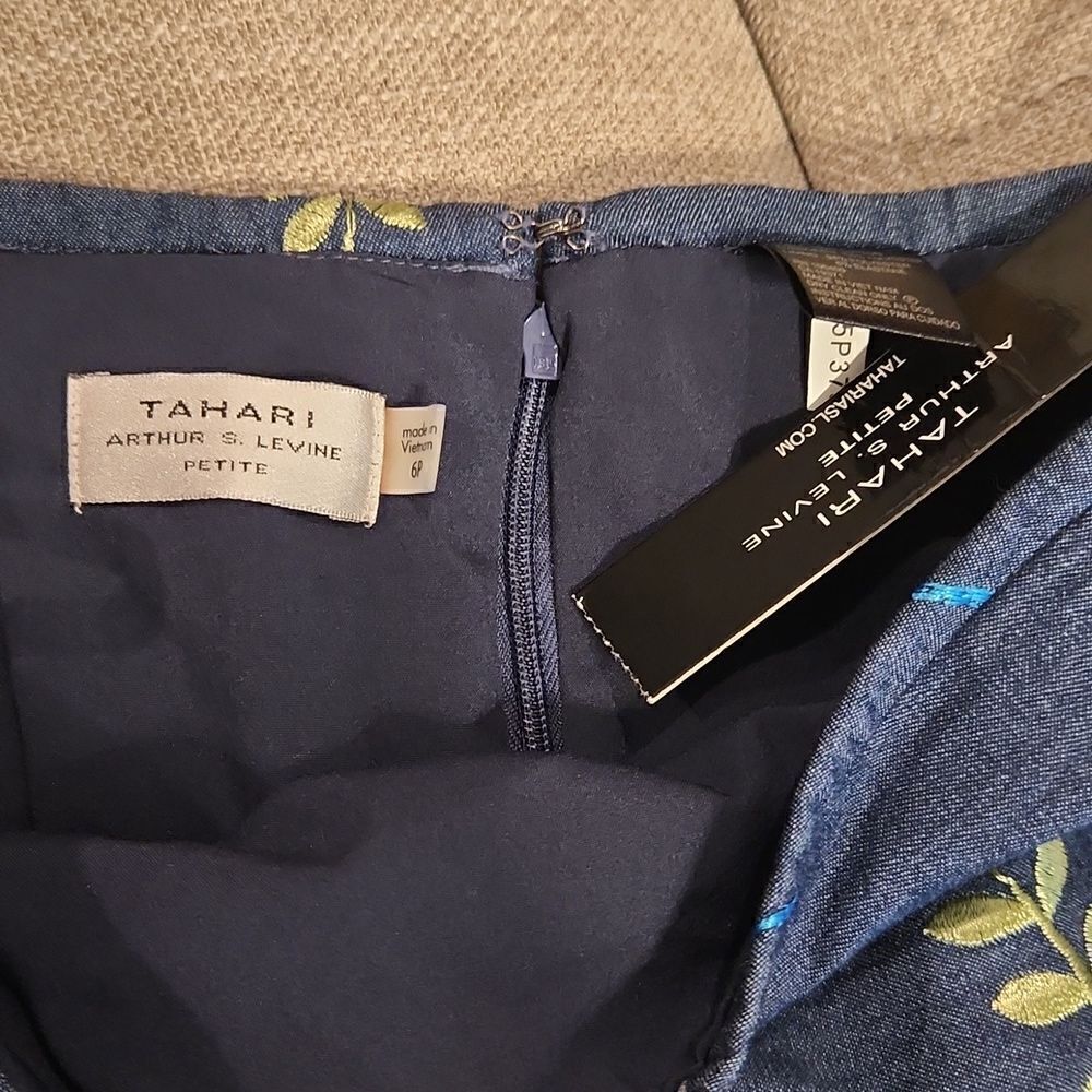 New Tahari ASL floral garden embroidered pencik skirt  6P - Picture 5 of 5